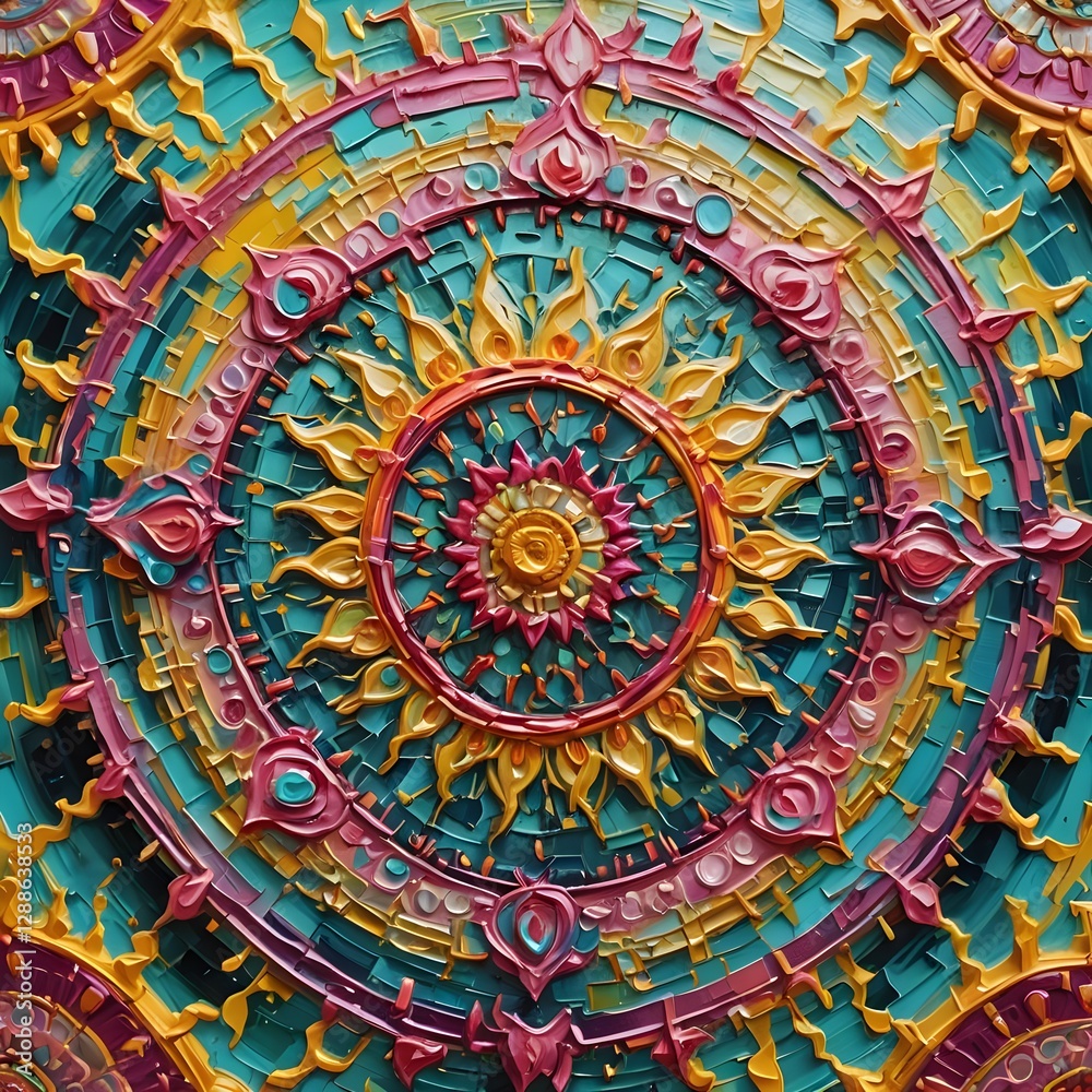 Fototapeta premium Elegant Pink Mandala Art – Intricate Decorative Design