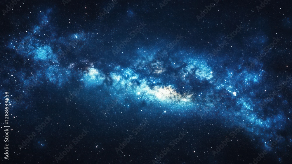 Fototapeta premium Deep Space Nebula, Cosmic Clouds, Galaxy Formation, Astronomical View, Background for Science, Possible Use Educational Poster