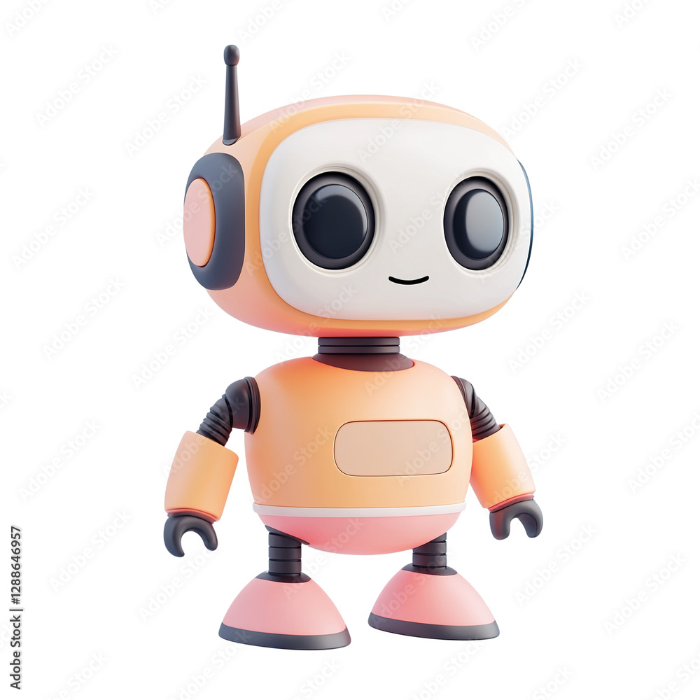 Friendly Humanoid Robot on Transparent Background, PNG Friendly Humanoid Robot on Transparent Background, PNG