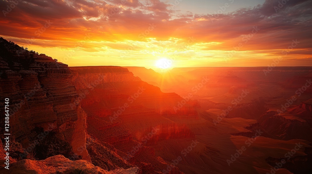 Fototapeta premium Dramatic Sunset Over the Grand Canyon Landscape