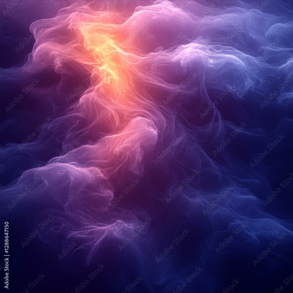 Fototapeta premium Ethereal Nebula Cloudscape Abstract Dreamscape of Cosmic Wonder and Celestial Light Artistic Vision