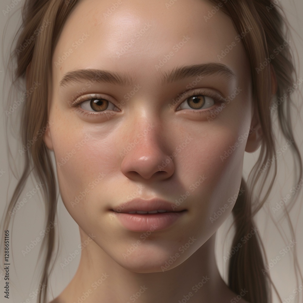A highly detailed, hyper-realistic close-up portrait of an AI-generated human face. This digital artwork features lifelike skin textures, expressive eyes, and natural lighting. A highly detailed, hyper-realistic close-up portrait of an AI-generated human face. This digital artwork features lifelike skin textures, expressive eyes, and natural lighting.
