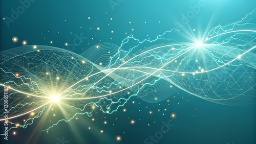 nano-particles network abstract background