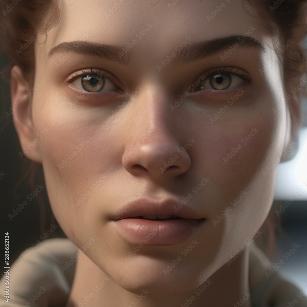 A highly detailed, hyper-realistic close-up portrait of an AI-generated human face. This digital artwork features lifelike skin textures, expressive eyes, and natural lighting. A highly detailed, hyper-realistic close-up portrait of an AI-generated human face. This digital artwork features lifelike skin textures, expressive eyes, and natural lighting.