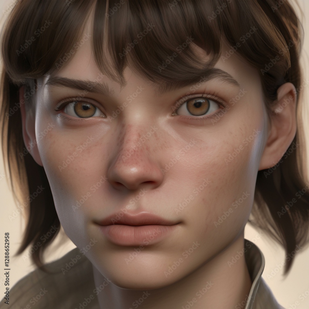 A highly detailed, hyper-realistic close-up portrait of an AI-generated human face. This digital artwork features lifelike skin textures, expressive eyes, and natural lighting. A highly detailed, hyper-realistic close-up portrait of an AI-generated human face. This digital artwork features lifelike skin textures, expressive eyes, and natural lighting.