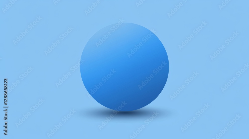 Blue sphere suspended on light blue background with shadow Blue sphere suspended on light blue background with shadow