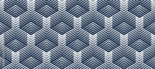 3D cubes seamless background, abstract tiling endless pattern with blocks, cubic optic construction wallpaper, surreal op art surface modular abstraction.