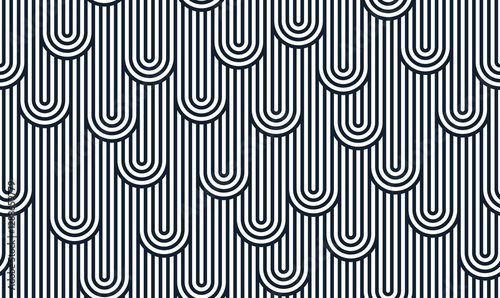 Abstract geometric seamless patter, vector background of lines like roof tiling, Asian endless pattern, vintage reptile skin china decoration.