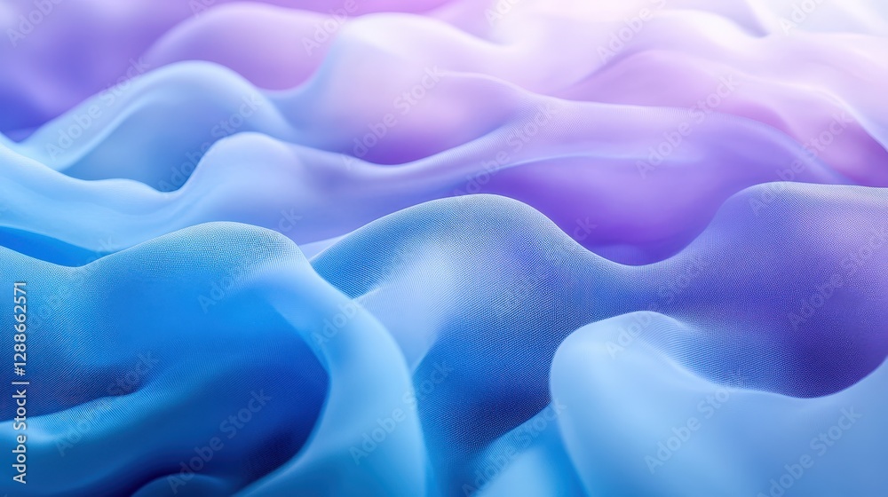 Obraz premium Vibrant blue and purple waves ripple across smooth fabric, creating dynamic patterns with vivid intensity and a mesmerizing sense of motion