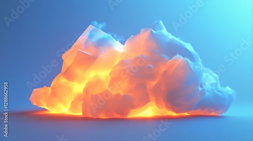 Ethereal Cloud Formation with Radiant Light Emerging Creating a Dreamlike Mystical Atmosphere photo