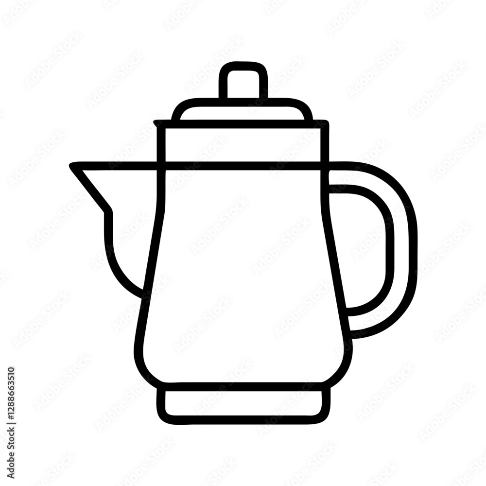 coffee pot icon, coffee pot line art - simple line art of coffee pot, perfect for coffee pot logos and icons coffee pot icon, coffee pot line art - simple line art of coffee pot, perfect for coffee pot logos and icons