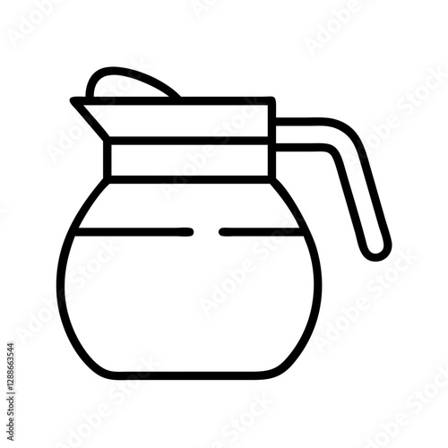 coffee pot icon, coffee pot line art - simple line art of coffee pot, perfect for coffee pot logos and icons