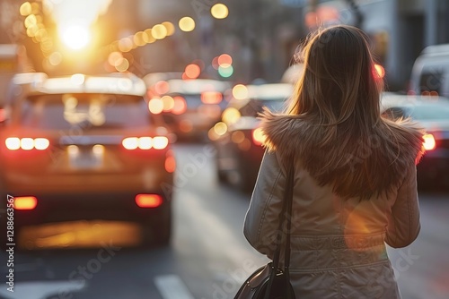An irresponsible driver endangering a pedestrian by using a mobile phone