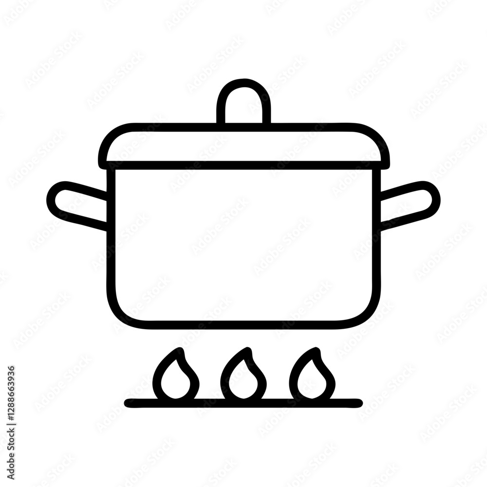 cooking pot icon, cooking pot line art - simple line art of cooking pot, perfect for cooking pot logos and icons cooking pot icon, cooking pot line art - simple line art of cooking pot, perfect for cooking pot logos and icons