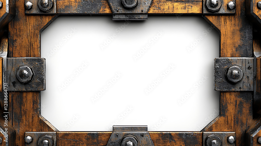 Rusty Metal Frame Grunge Texture with White Empty Space for Background Design Rusty Metal Frame Grunge Texture with White Empty Space for Background Design
