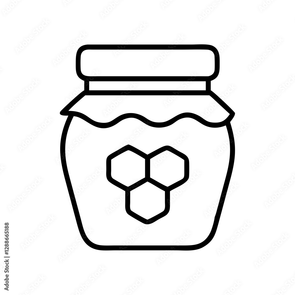 honey jar icon, honey jar line art - simple line art of honey jar, perfect for honey jar logos and icons