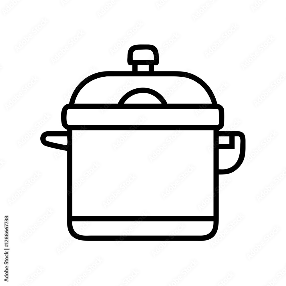 pressure cooker icon, pressure cooker line art - simple line art of pressure cooker, perfect for pressure cooker logos and icons