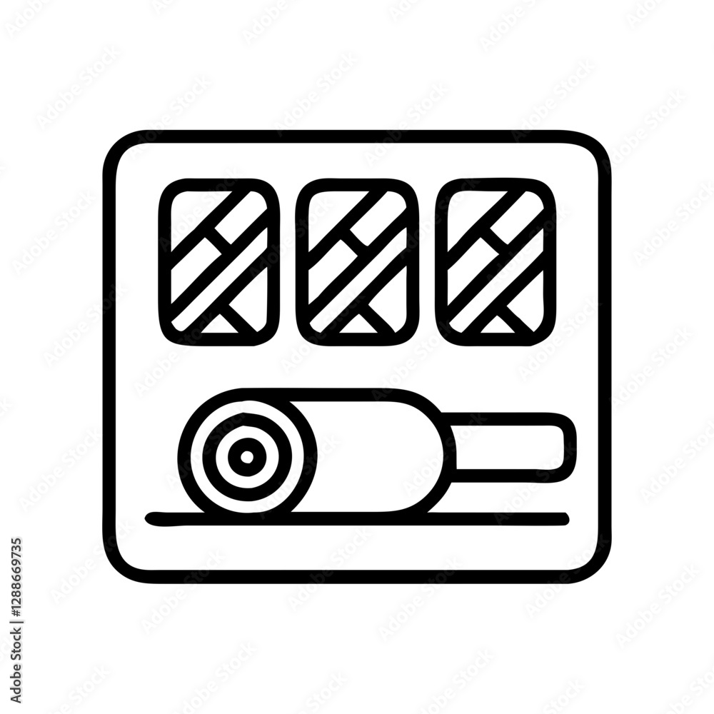 sushi mat icon, sushi mat line art - simple line art of sushi mat, perfect for sushi mat logos and icons sushi mat icon, sushi mat line art - simple line art of sushi mat, perfect for sushi mat logos and icons