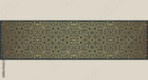 Elegant golden ornamental border template
