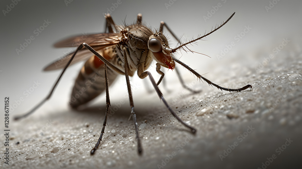 Fototapeta premium mosquito sucking blood extreme closeup