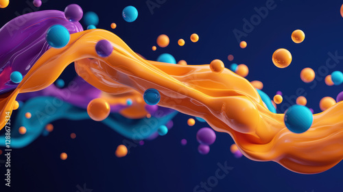 Wallpaper Mural Fluid shapes in vibrant colors with dynamic movement and energy Torontodigital.ca