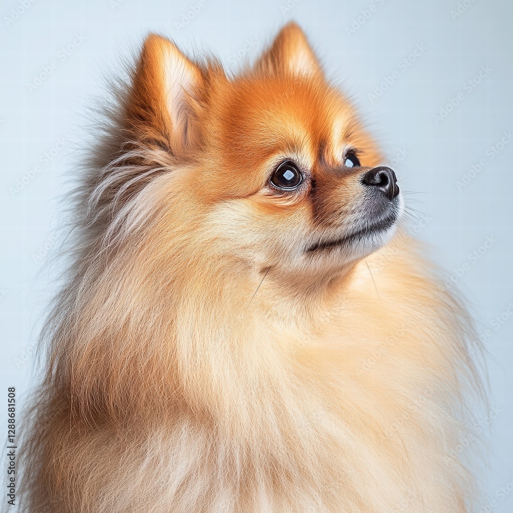 Obraz premium Vibrant dog posing against a striking blue background with an engaging expression and lively personality