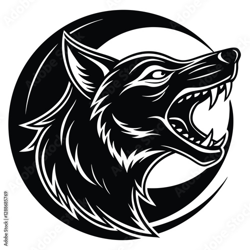 Wallpaper Mural create a mascot logo angry for a wolf howling silhouette vector Torontodigital.ca