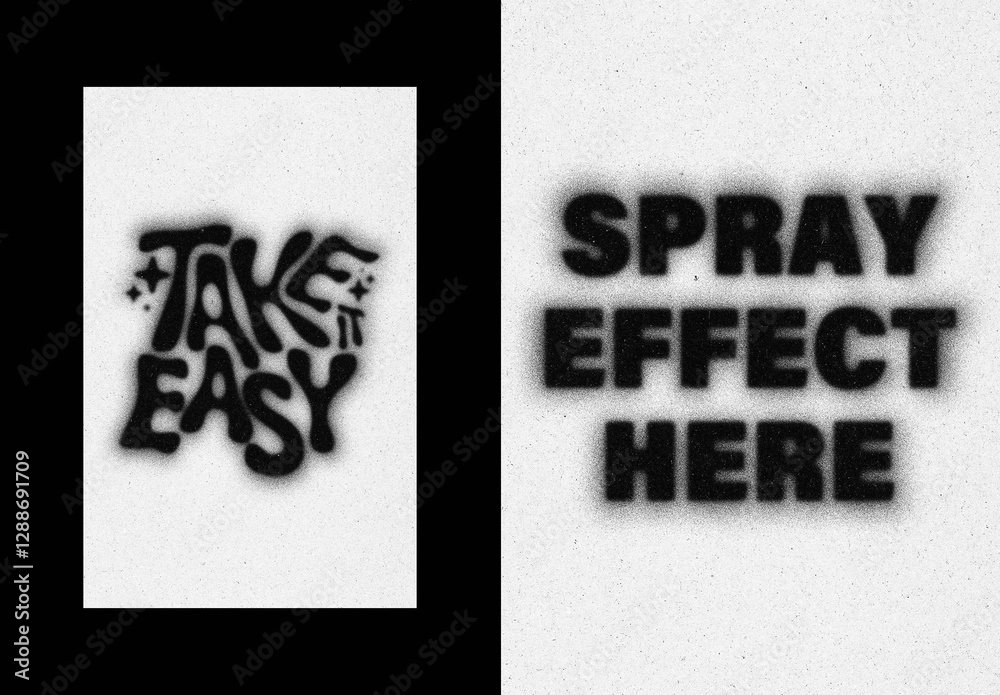 Spray Style Poster Text & Logo Effect Mockup Stock Template | Adobe Stock