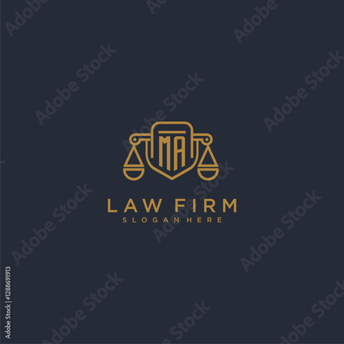 Wallpaper Mural MA letter monogram for lawfirm logo with scale and shield vector Torontodigital.ca
