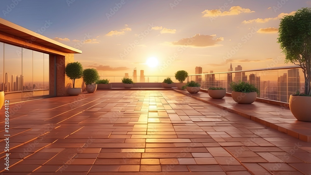 Fototapeta premium A set of solar panels mounted on an orange-tiled roof