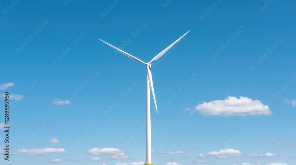 Isolated wind turbine against a clear sky Isolated wind turbine against a clear sky