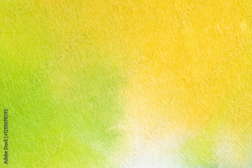 Abstract yellow watercolor style Japanese paper background materia