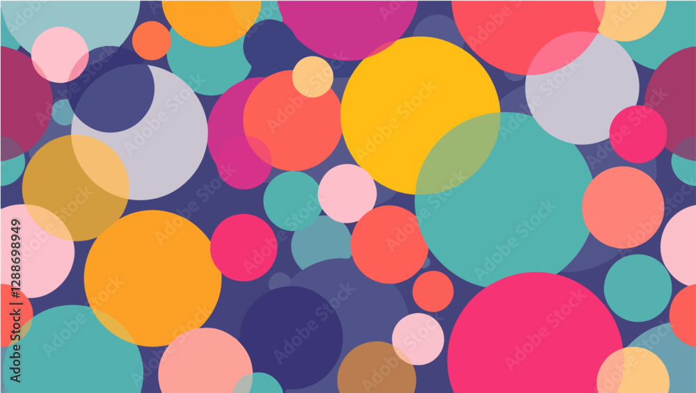 Abstract colorful random polka dot circles seamless pattern on white background Abstract colorful random polka dot circles seamless pattern on white background