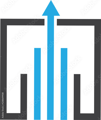 business graph on white background Abstract icon design.