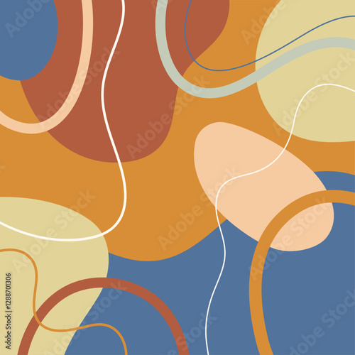 Abstract background with hand drawn doodle shapes.