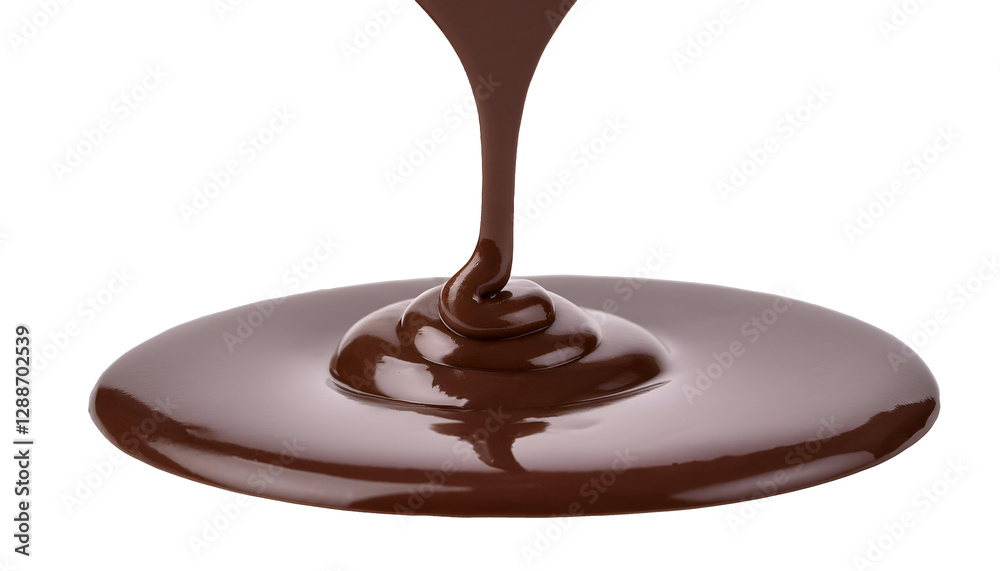chocolate sauce dripping downward into a smooth circular pool, rich and glossy cocoa liquid swirl in isolated background, dessert topping and confectionery decoration
chocolate sauce dripping downward into a smooth circular pool, rich and glossy cocoa liquid swirl in isolated background, dessert topping and confectionery decoration