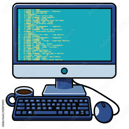 Coding Laptop Icon. Programming Code Application Window