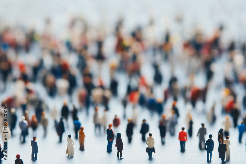 Miniature Crowd in Urban Setting for Zero Discrimination Day Miniature Crowd in Urban Setting for Zero Discrimination Day