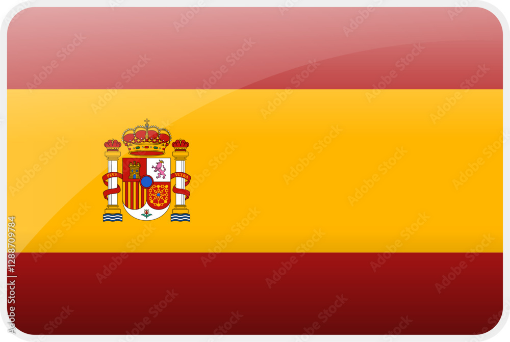 Flag Icon of Spain Country,National Vector Flag Iconic Symbol and Colors of Spain flag. Flag Icon of Spain Country,National Vector Flag Iconic Symbol and Colors of Spain flag.