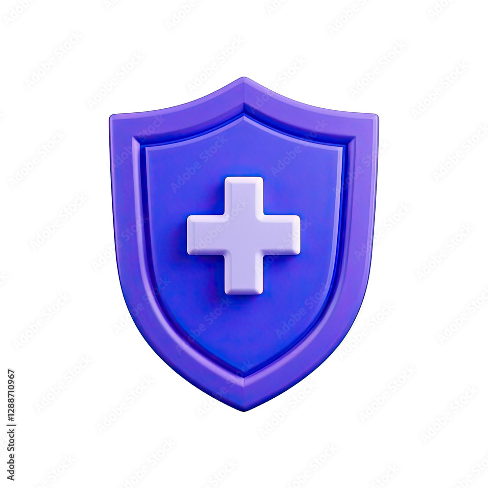 3d shield with cross icon symbol which is a symbol of Health protection from disease. Health security insurance medical concept, Generative AI 3d shield with cross icon symbol which is a symbol of Health protection from disease. Health security insurance medical concept, Generative AI