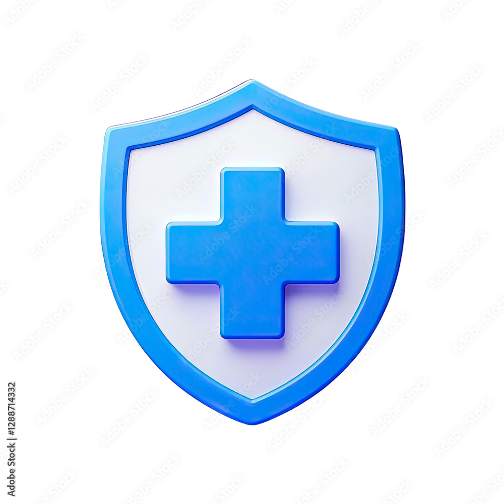 3d shield with cross icon symbol which is a symbol of Health protection from disease. Health security insurance medical concept, Generative AI 3d shield with cross icon symbol which is a symbol of Health protection from disease. Health security insurance medical concept, Generative AI