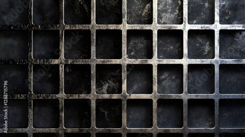 silver mesh grid texture with a futuristic industrial design and subtle depth 