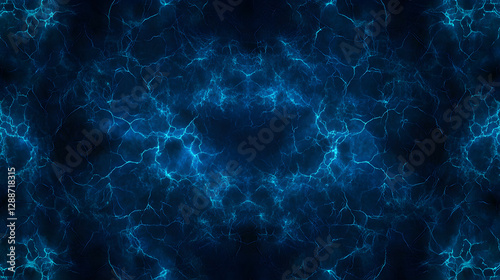 texture with streaks of bright blue lightning over a dark background 