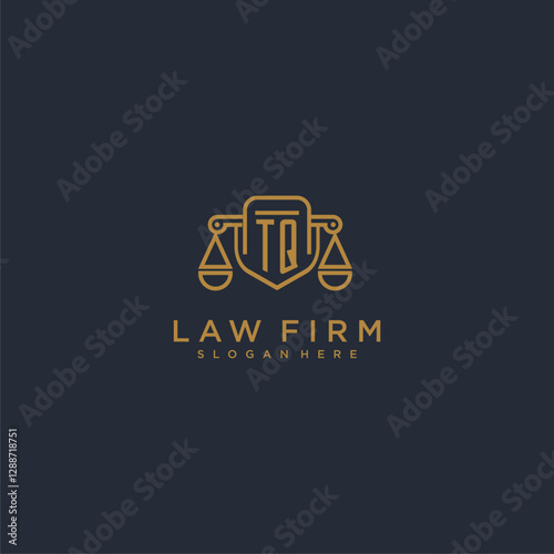 Wallpaper Mural TQ letter monogram for lawfirm logo with scale and shield vector Torontodigital.ca