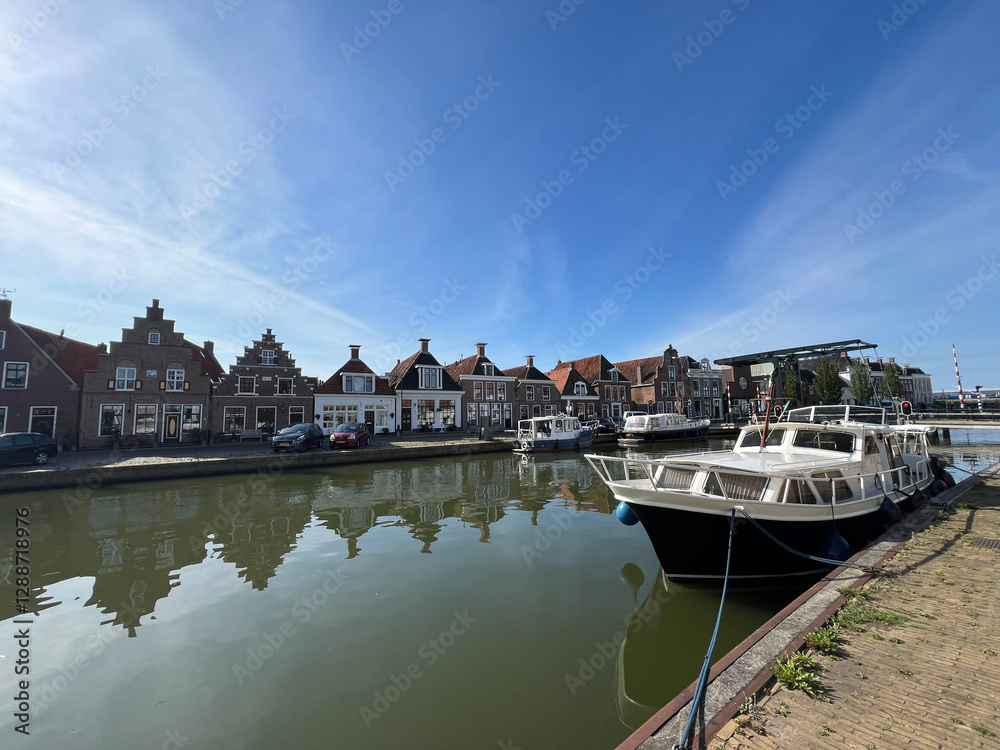 Canal in the Old town of Makkum