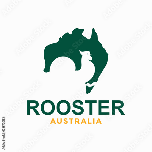 rooster and australia negative space logo
