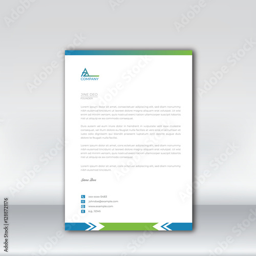Letterhead design template for business. Simple and fist class letterhead design. Print for ready free download.