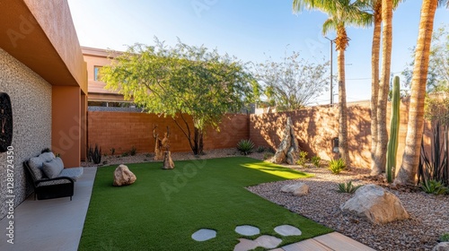 Desert garden patio relaxation landscaping design