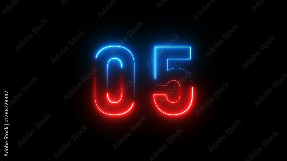 Neon number illustration 4k. Neon number illustration 4k.