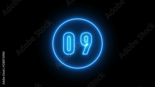 Neon number illustration 4k.